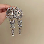 Silver sparkling diamond earrings