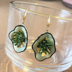 13#Ear Hook-Green-Geometric Flower