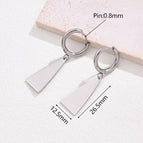 26.5x12.5mm / Light Gold Yangtze River Delta Earrings (Steel Color) / 1 Pair/Package
