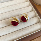 Earrings-white-red