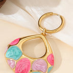One Size / A / 1 Piece Water Drop Enamel Pendant Earrings