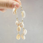 Resort Style Niche Beaded Conch Tassel Earrings