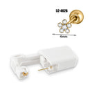 Golden 4mm White Diamond Flowers
