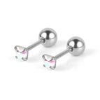 Steel Color Heart-Shaped AB White Zirconium / 0.8*6*3 * 4mm