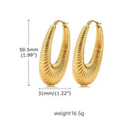 Striped Drop Earrings-Gold