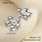 NMSE-J715-2 Steel Color Earrings