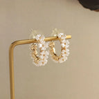 C-shaped flower earrings