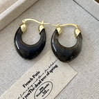 2412007B Gray U-shaped Earrings