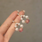 Pink Pearl Stud Earrings