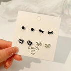 TC032-21 Black Love Heart Bow Tie Four-Piece Set
