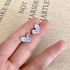 66-Diamond Heart Mosquito Coil Clip-On Earrings