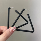 0698 Black Triangle 925 Silver Needle 6.2cm*6.4cm