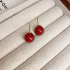 44# Silver Needle-Real Gold Plating-Gold/1.3*1.1cm-Red-12cm