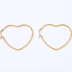 2 Peach Heart Earrings Gold