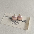 Lotus Pink Square Pearl Stud Earrings