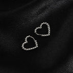 E110 round Beads Love Ear Clip-Steel Color