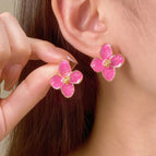 Fresh Painting Oil Petal Stud Earrings ~ 8366