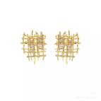 Gold stud earrings