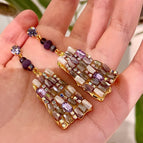 2506021 Purple Crystal Sparkling Diamond Earrings (S925 Silver Needle)