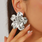 #Irregular silver flower rhinestones