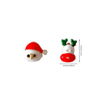 Santa Claus Reindeer Earrings 925 Silver Studs