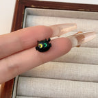 Black Cat Ear Studs R4931