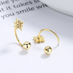 Gold/Pair (C-shaped) / 925 Silver