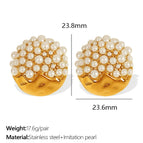 Eh786 White Pearl Gold Earrings