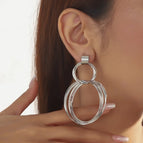 49#Silver double ring round