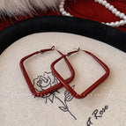 8# Ankela Red Rhombus Ear Studs