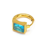 Golden Rectangular Lake Blue Diamond