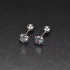 Silver Claws with Colorful Zirconia / 5mm Pair