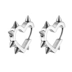 Heart Cone Ear Clip Steel Color