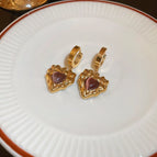 16# Ear Clip-Gold (Pleated Heart)
