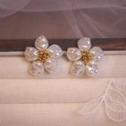 Gold Flower Stud Earrings