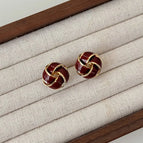 Red Truelove Knot Earrings