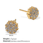 Eh891weg White Diamond Gold Stud Earrings