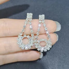 Full-jeweled stud earrings