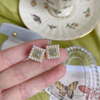81# Square Cat's Eye【E0199 Silver Needle】