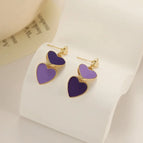 666-Heart-Shaped Drip Glazed Dark Purple Light Purple Two-Tone