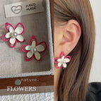 1450 Rose-Red Edge White Petals 925 Silver Needle