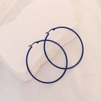 Blue / Round Earrings 60mm