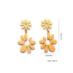 Sunflower Flower Earrings-Gold
