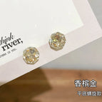 He09【8mm Champagne Gold Flat Spiral】Millennium Rose Cut