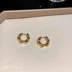 Gold Round Earrings (F2564)