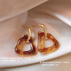 Caramel Amber Triangle Earrings
