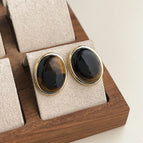 Elliptical Tigereye-Silver Needle