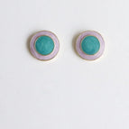 2.3x2.3 Celadon Pink Purple Imported Spiral Ear Clips