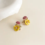 Yellow Daisy Dripping Oil-Silver Needle