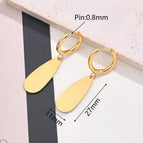 27x11mm / Light Gold Long Drop Earrings (Gold) / 1 Pair/Package